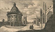 St. Mary's Church & Radcliffe Library at Oxford c18th century. Creator: Unknown