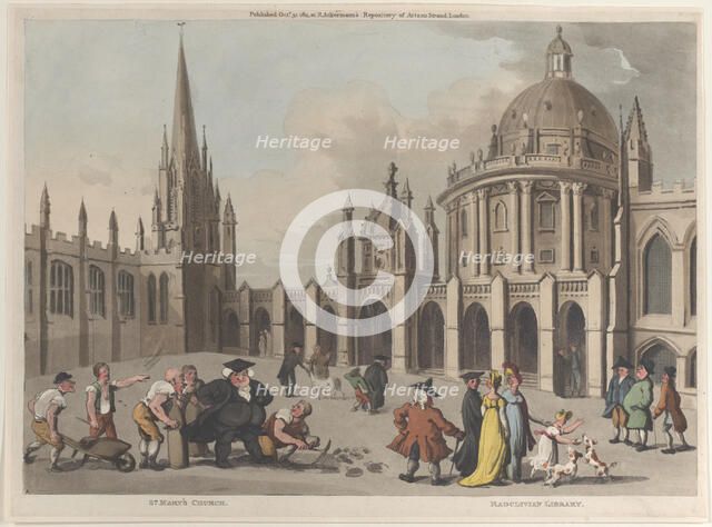 St. Mary's Church, Radclivian Library, October 31, 1811., October 31, 1811. Creator: Thomas Rowlandson.