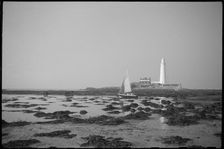 St Mary's Lighthouse, St Mary's Island, near Whitley Bay, North Tyneside, c1955-c1980. Creator: Ursula Clark