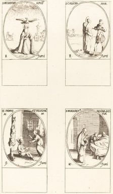 St. Medard; St. Calliopa; Sts. Primus and Felician; St. Margaret of Scotland. Creator: Jacques Callot