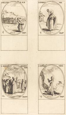 St. Meliton; St. Firminus; St. Gregory the Great; St. Euphrasia. Creator: Jacques Callot