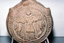 St. Menas, Pilgrim Flask from Abu Mina, Mariut, Egypt, 6th-7th Century