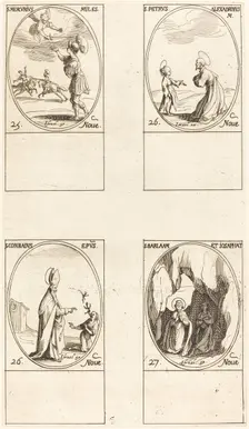 St. Mercury; St. Peter of Alexandria; St. Conrad; Sts. Barlaam and Josaphat. Creator: Jacques Callot