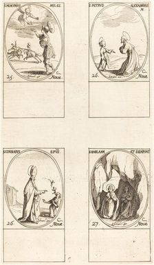 St. Mercury; St. Peter of Alexandria; St. Conrad; Sts. Barlaam and Josaphat. Creator: Jacques Callot