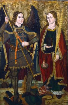 St Michael and Engracia c1489-c1513. Artist: Juan de la Abadia the Younger