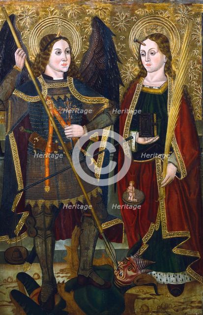 'St Michael and Engracia', c1489-c1513. Artist: Juan de la Abadia the Younger