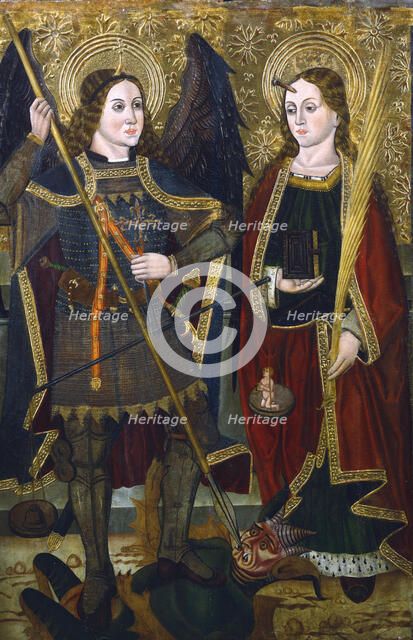 'St Michael and Engracia', c1489-c1513. Artist: Juan de la Abadia the Younger