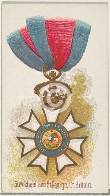 St. Michael and St. George, Great Britain, from the World's Decorations series (N30) for A..., 1890. Creator: Allen & Ginter.
