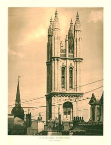 St Michael, Cornhill, The Tower mid-late 19th century. Creator: Unknown