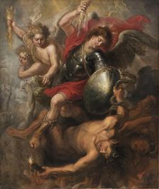 St. Michael expelling Lucifer and the Rebel Angels, 1622. Creator: Workshop of Peter Paul Rubens