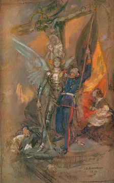 St. Michael of Belgium 1914, (1914). Artist: James Jebusa Shannon