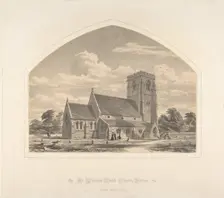 St. Michael's Church, Cherry Burton: North East View, 1845-50. Creator: Horace Jones