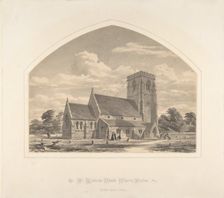 St. Michael's Church, Cherry Burton: North East View, 1845-50. Creator: Horace Jones