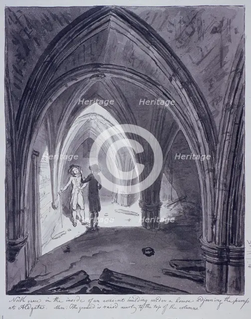 St Michael's Crypt, Aldgate, London, 1784. Artist: John Carter
