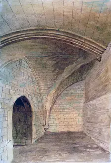St Michael's Crypt, Aldgate, London, 1876. Artist: John Phillipps Emslie