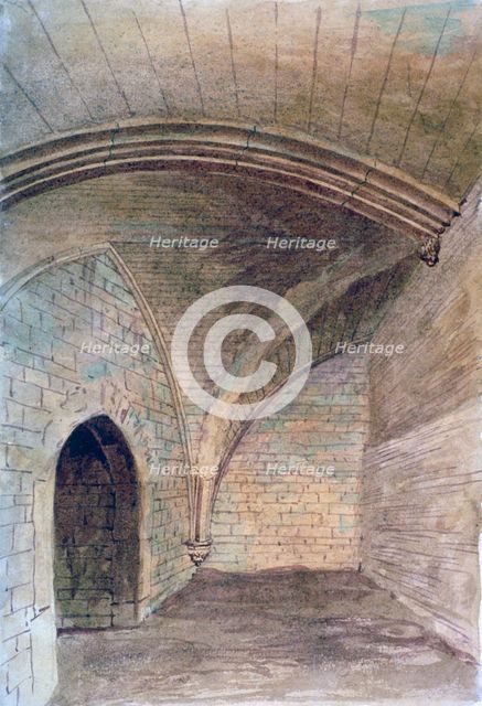 St Michael's Crypt, Aldgate, London, 1876. Artist: John Phillipps Emslie