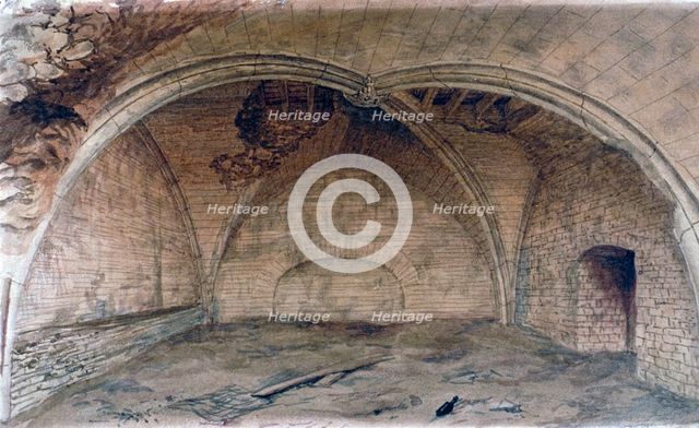 St Michael's Crypt, Aldgate, London, 1876. Artist: John Phillipps Emslie
