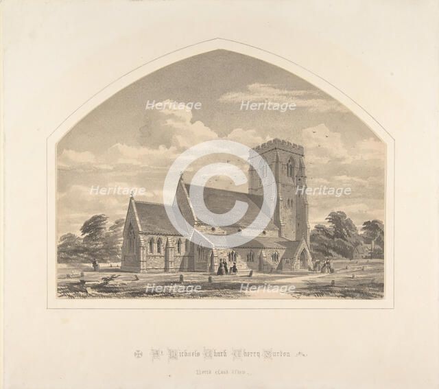 St. Michael's Church, Cherry Burton: North East View, 1845-50. Creator: Horace Jones.