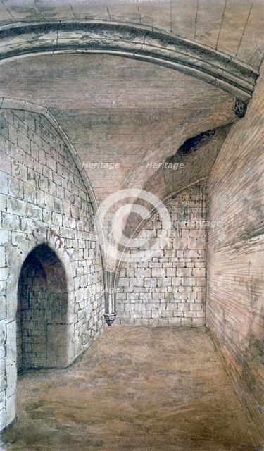 St Michael's Crypt, Aldgate, London, 1876. Artist: John Phillipps Emslie