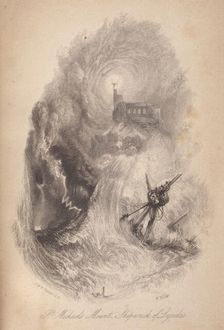 St. Michael's Mount, Shipwreck of Lycidas, 1835. Creators: JMW Turner, William Miller