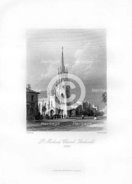 St Michael's, Stockwell, Lambeth, 1860.Artist: R Radclyffe