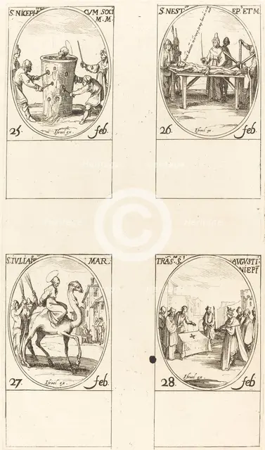 St. Nicephorus; St. Nestor; St. Julian; Translation of St. Augustin. Creator: Jacques Callot.