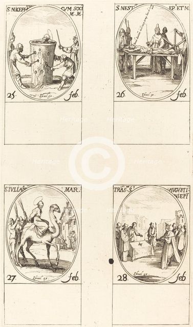 St. Nicephorus; St. Nestor; St. Julian; Translation of St. Augustin. Creator: Jacques Callot.