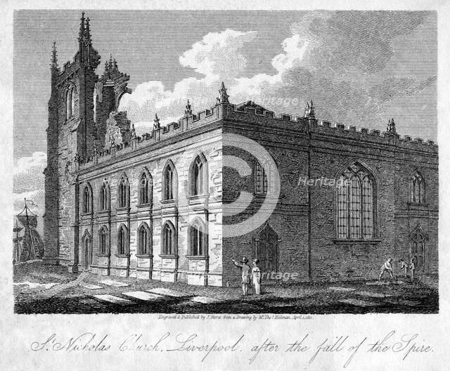 St Nicholas Church, Liverpool, Merseyside, 1812.Artist: James Sargant Storer