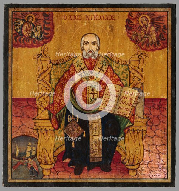 St. Nicholas enthroned, c1837. Creator: Unknown.