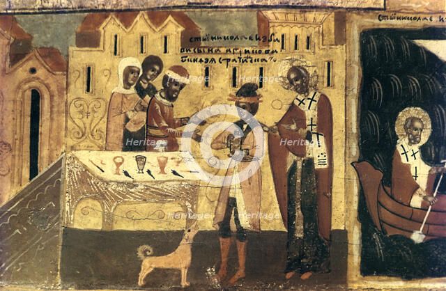 'St. Nicholas', (fragment), 18th century. Artist: Unknown