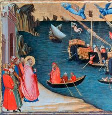 St Nicholas Saves Mira from Famine c1327-1332. Artist: Ambrogio Lorenzetti