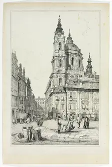 St. Nicholas, Prague, 1833. Creator: Samuel Prout
