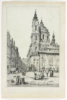 St. Nicholas, Prague, 1833. Creator: Samuel Prout