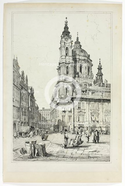 St. Nicholas, Prague, 1833. Creator: Samuel Prout.