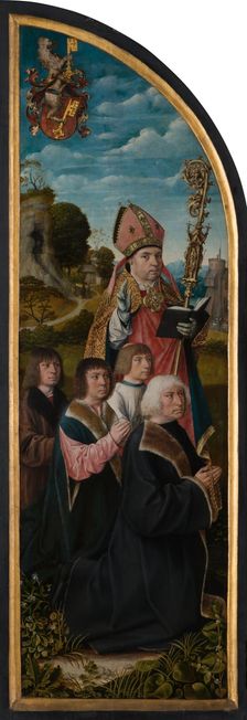 St Nicholas with Donors, 1500-1504. Creator: Master of Frankfurt