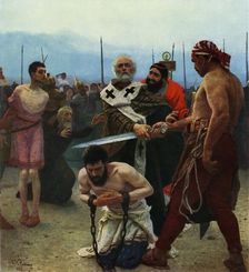 St. Nicolas...saves the lives of..Innocent People... 1888, (1965). Creator: Il'ya Repin