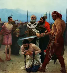 St. Nicolas...saves the lives of..Innocent People... 1888, (1965). Creator: Il'ya Repin