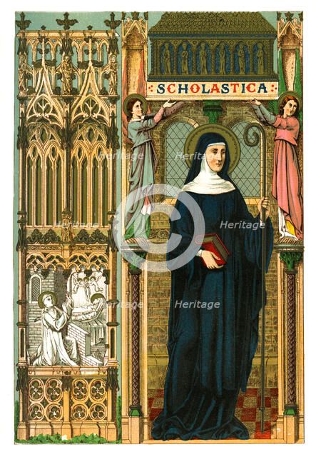 St Scholastica, 1886. Artist: Unknown