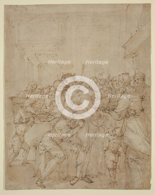 St. Sebastian Ministered to by Saint Irene and Attendants, between 1630 and 1639. Creator: Giulio Benso.