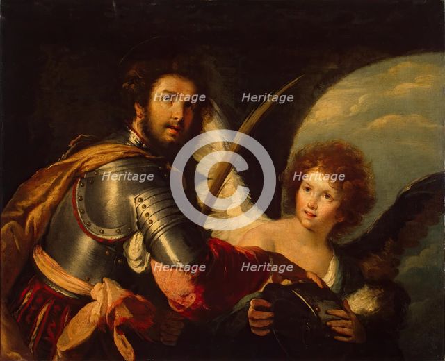 St Secundus and Angel, 1637. Creator: Bernardo Strozzi.