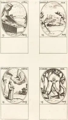 St. Servatius; St. Boniface; St. Pachomius; St. Corona. Creator: Jacques Callot