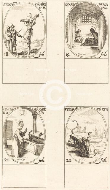 St. Simeon; St. Gabinius; St. Eucharius; St. Silvanus. Creator: Jacques Callot.
