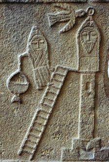 St Simeon Stylites on top of his post, 5th century