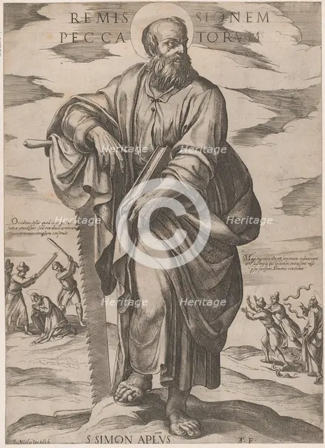 St. Simon, from 'Christ, Mary, and the Apostles', ca. 1590-ca. 1610. Creator: Antonio Tempesta.