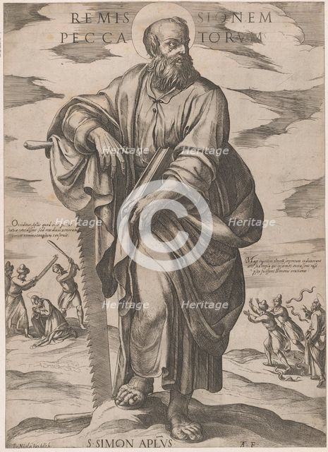 St. Simon, from 'Christ, Mary, and the Apostles', ca. 1590-ca. 1610. Creator: Antonio Tempesta.