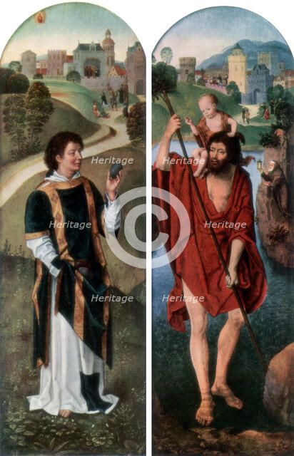 'St Stephen and St Christopher', (1927). Artist: Hans Memling