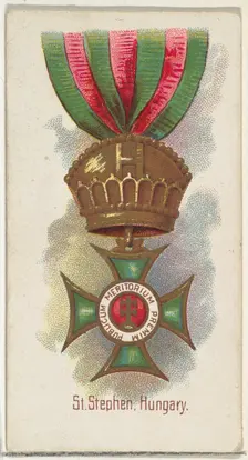 St. Stephen, Hungary, from the World's Decorations series (N30) for Allen & Ginter Cigaret..., 1890. Creator: Allen & Ginter