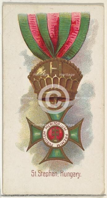 St. Stephen, Hungary, from the World's Decorations series (N30) for Allen & Ginter Cigaret..., 1890. Creator: Allen & Ginter.