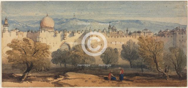 St. Stephen's Gate, Jerusalem, c. 1860. Creator: Richard Principal Leitch (British, 1844-1865).