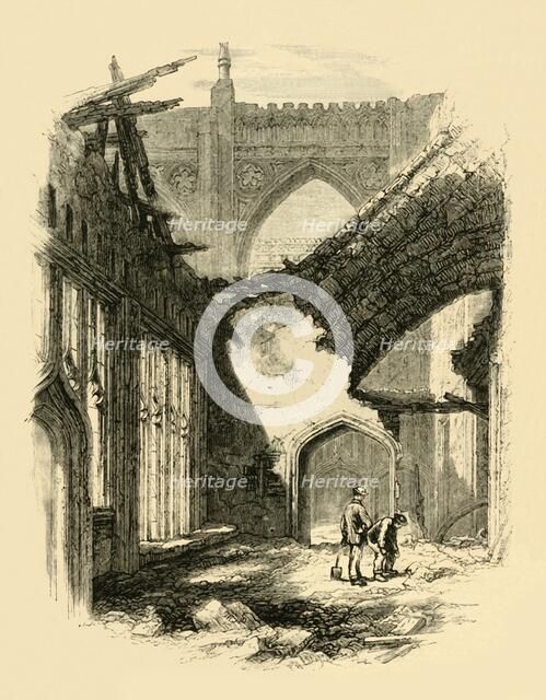 'St. Stephen's Chapel. - Interior after the Fire', 1881. Creator: Unknown.